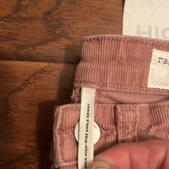 Rag & Bone Distressed Nina High Rise Ankle Skinny Raw Hem Corduroy Pants - Picture 9 of 14
